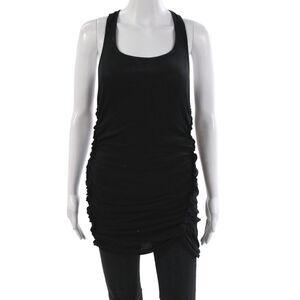 Clu Women Black Scoop Neck Sleeveless Tunic 100% Cotton Size XS